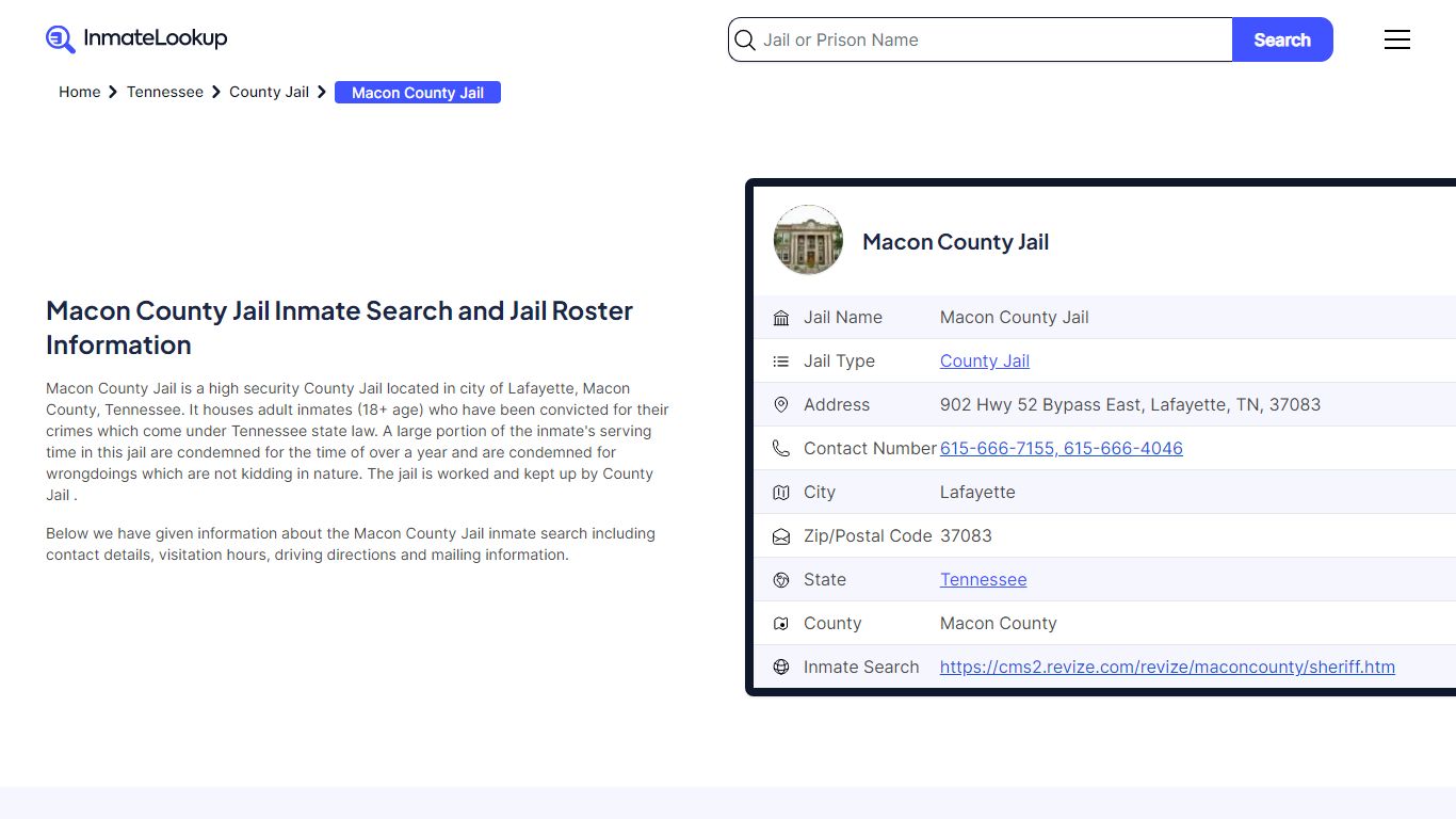 Macon County Jail Inmate Search and Jail Roster Information